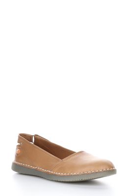 Softinos by Fly London Tosh Back Strap Flat in Tan Supple Leather