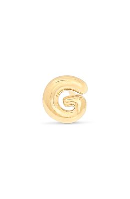 STONE AND STRAND Mini Bubble Initial Gold Stud Earring in Yellow Gold - G