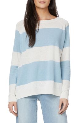 NYDJ Stripe Linen Blend Sweater in Optic White