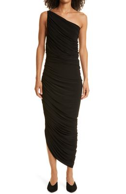 Norma Kamali Diana One-Shoulder Gown in Black