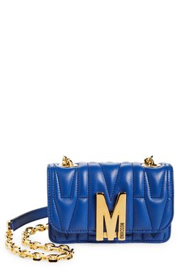 Moschino Quilted Leather Shoulder Bag in Blue