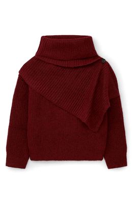 Thakoon Women's Turtleneck Scarf Sweater in Burgundy