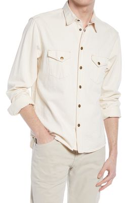 Billy Reid Organic Cotton Denim Button-Up Shirt in Natural