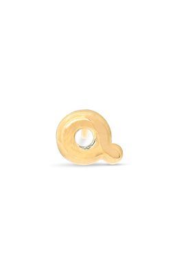 STONE AND STRAND Mini Bubble Initial Gold Stud Earring in Yellow Gold - Q