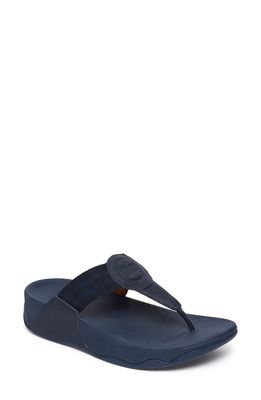 FitFlop Walkstar Flip Flop in Midnight Navy Nappa Leather