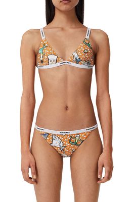 Burberry Loing Mermaid & Shark Print Two-Piece Swimsuit in Ink Blue