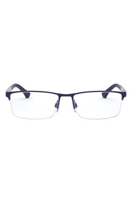 Emporio Armani 57mm Half Rim Optical Glasses in Blue