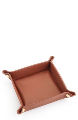 ROYCE New York Catchall Leather Valet Tray in Tan