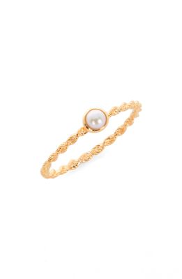Monica Vinader Cultured Pearl Ring in Yellow Gold