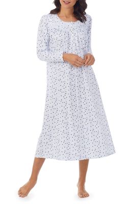 Eileen West Long Sleeve Cotton Nightgown in Blueprt