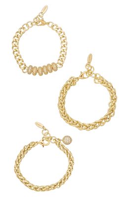 Ettika Set of 3 Chain Bracelets in Gold