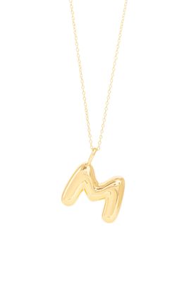 STONE AND STRAND Bubble Tea Initial Pendant Necklace in Gold Vermeil-M