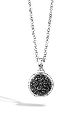 John Hardy 'Bamboo' Small Round Pendant Necklace in Black Sapphire