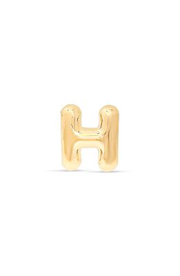 STONE AND STRAND Mini Bubble Initial Gold Stud Earring in Yellow Gold - H