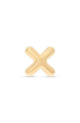 STONE AND STRAND Mini Bubble Initial Gold Stud Earring in Yellow Gold - X