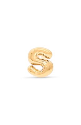 STONE AND STRAND Mini Bubble Initial Gold Stud Earring in Yellow Gold - S