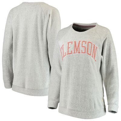 Women's Pressbox Gray Clemson Tigers Helena Comfy Sweatshirt