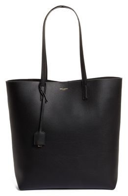 Saint Laurent North/South Shopping Leather Tote in Nero