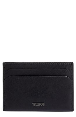 Tumi Leather Money Clip Card Case in Black Texture