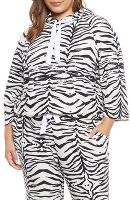 Coldesina Aubrey Animal Stripe Hoodie in White Tiger