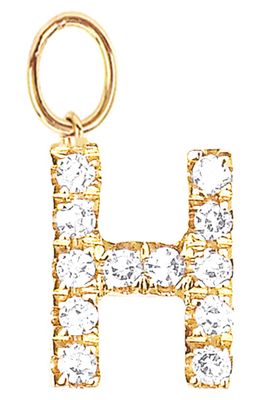 EF Collection Diamond Initial Huggie Charm in 14K Yellow Gold/H