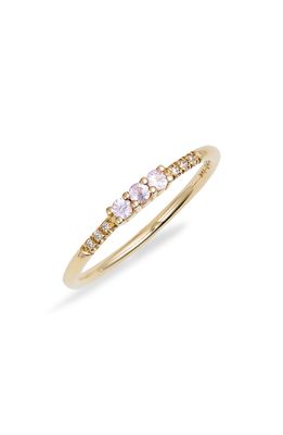 Jennie Kwon Designs Three Pink Sapphire Equilibrium Ring in Yellow Gold/Pink Sapphire