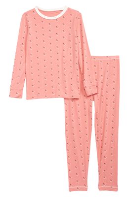 KicKee Pants Kids' Fitted Two-Piece Pajamas in Strawberry Baby Berry