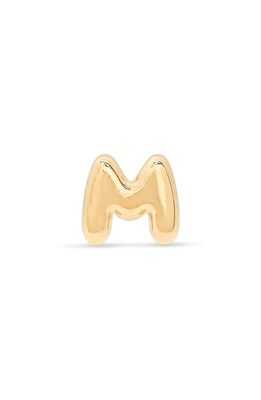 STONE AND STRAND Mini Bubble Initial Gold Stud Earring in Yellow Gold - M