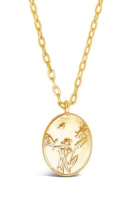 Sterling Forever Engraved Garden Pendant Necklace in Gold
