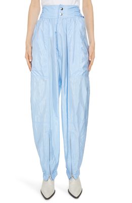 Isabel Marant Olga Sporty Nylon & Silk Pants in Light Blue