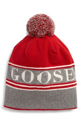 Canada Goose Pom Merino Wool Blend Beanie in Red