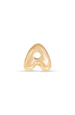 STONE AND STRAND Mini Bubble Initial Gold Stud Earring in Yellow Gold - A