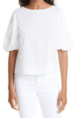 Careste Leah Puff Sleeve Cotton Blouse in White
