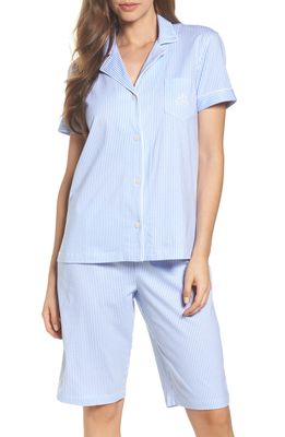 Lauren Ralph Lauren Bermuda Pajamas in Feather Blue Stripe