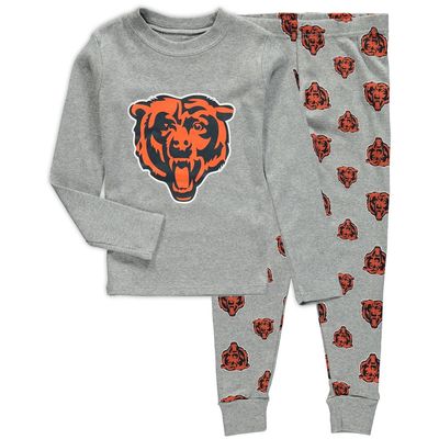 Outerstuff Toddler Heathered Gray Chicago Bears Sleep Set in Heather Gray