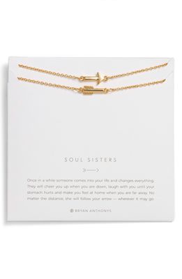 Bryan Anthonys Soul Sisters Set of 2 Arrow Pendant Friendship Necklaces in Gold