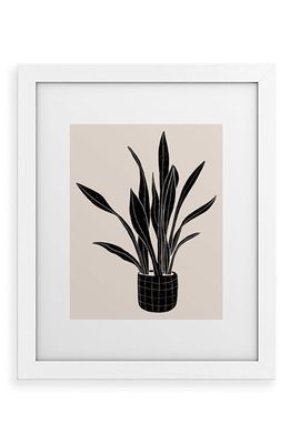 Deny Designs Snake Plant Framed Art Print in White Frame 16X20