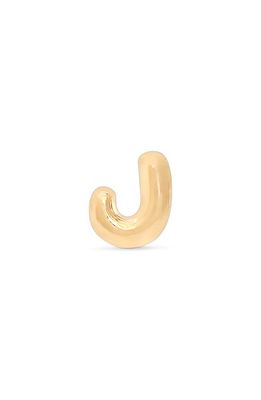 STONE AND STRAND Mini Bubble Initial Gold Stud Earring in Yellow Gold - J