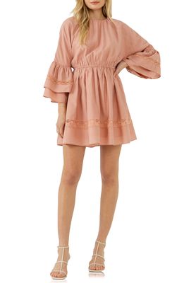 Free the Roses Lace Tie Minidress in Dusty Pink
