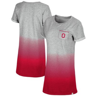 Women's Colosseum Heathered Gray/Scarlet Ohio State Buckeyes Girl World Ombre Dress in Heather Gray