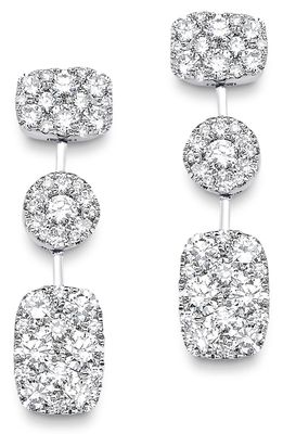Sara Weinstock Reverie 3 Cluster Diamond Drop Earrings in 18K White Gold
