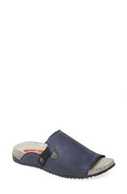 Softinos by Fly London Fly London Kari Slide Sandal in Navy Washed Leather