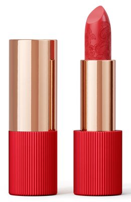 La Perla Refillable Matte Silk Lipstick in Coral Red