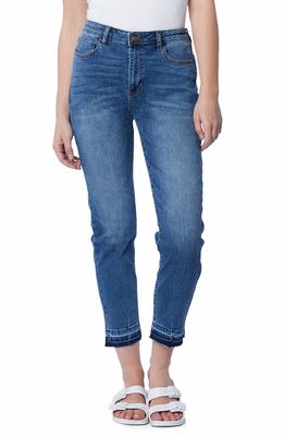 HINT OF BLU High Waist Relaxed Crop Straight Leg Jeans in Amazing Blue
