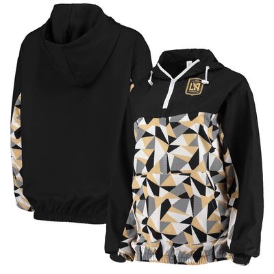 Women's ZooZatz Black LAFC Swishy Anorak Quarter-Zip Jacket