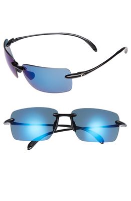 Costa Del Mar Gulfshore XL 66mm Polarized Sunglasses in Black/Blue Mirror