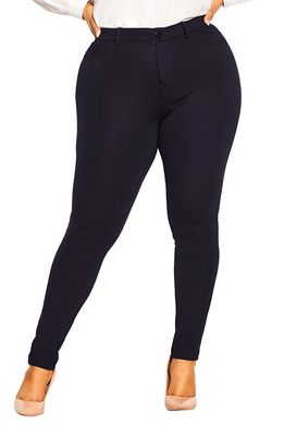 City Chic Subtle Ankle Leggings in Navy