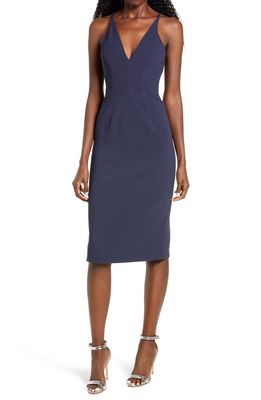 Dress the Population Lyla Crepe Cocktail Dress in Navy