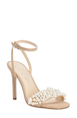 Jessica Simpson Omilira Embellished Ankle Strap Sandal in Almond