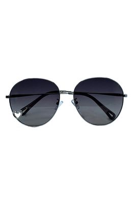 Bluestone Sunshields Love 53mm Polarized Round Sunglasses in Chrome/gray